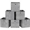 SONGMICS Scatole portaoggetti pieghevoli Set da 6, 30 x 30 x 30 cm, per giocattoli, vestiti, Heather Grey