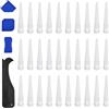 DEANKEJI 30 Pezzi Silicone Trasparente Sigillante Bianco, DEANKEJI Beccuccio Silicone, PP Beccucci Silicones con Spatola, per Adesivi, Sigillanti o Pistola Silicones