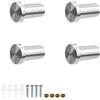 0XBIT Ganci Appendiabiti, 4 Pezzi Ganci Accappatoio Bagno in Argento, Ganci Appendini da Muro in Acciaio Inossidabile, con Accessori di Montaggio, per Camere da Letto, Cucine e Bagni