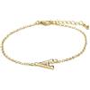 LUXENTER Bracciale Alphabet finitura oro 18k - Lettera A, Talla única, Metallo, Senza pietra preziosa