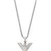 Emporio Armani Collana da uomo in acciaio inossidabile con chiusura a moschettone, Argento cromato