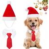 MELLIEX 2 Pezzi Costume di Natale per Animali Domestici, Natalizio Costumi Cappello da Babbo Natale e Cravatta Regolabile per Cane Gatto