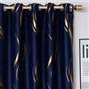 MYRU 2 pannelli di tende oscuranti moderne per camera da letto, lussuose tende a righe per soggiorno (colore: blu navy e oro, 5 x 137 x 213 cm)