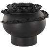 Deco 79 Vaso decorativo in ceramica astratta ispirato al floreale, vaso da fiori per la decorazione della casa, 30,5 x 30,5 x 22,9 cm, nero