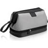 JUBORUI Beauty Case da Viaggio Uomo, Borsa da Toilette da Viaggio per Donna e Uomo, con Tasca Asciutta/Umida, Trousse con Maniglia Laterale può Contenere Rasoi e Articoli da Toeletta (Grigio）