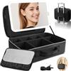 Suupvaor Grande borsa da viaggio per trucchi con specchio LED, custodia professionale 38,1 cm, 3 modalità colore, specchio illuminato dimmerabile, organizer cosmetici