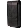 MILESTEM Fondina Cellulare Cintura in Pelle Uomo Nero, Borsa da Uomo Pelle per Cellulari Nero, 7.2 Verticale Piccola Marsupio Sacchetto Clip da Cintura Portafoglio con Portacarte Sport Telefono Porta Borsetta