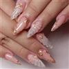 Evadollina Press On Nails, 24 pezzi unghie adesive, lunga arte delle unghie trasparente, punte per unghie finte, unghie finte da applicare, unghie finte