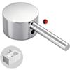 eModwey Maniglia per Rubinetto Monocomando con Indicatore di Temperatura Caldo e Freddo, Compatibile con Cartuccia da 35MM, Manico Universale in Metallo Cromato Lucido
