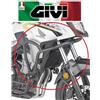 Honda Paramotore tubolare nero ø 25 mm HONDA CB 500 X 2019 2020 2021 2022 TNH1171 givi