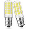 Flaspar Lampadine LED E14 3W Equivalenti a 40W, Bianco freddo 6000K, 400LM, Lampadina LED E14 per Cappe, Macchine da Cucire, Soggiorni, Non Dimmerabile, Confezione da 2