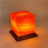 Lampade di Sale Store Lampada di Sale Himalayano Rosa scolpita a forma di Cubo 3-4 kg con luce calda e base in legno