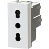 4 box Presa compatibile con Bticino MatixGo 4BPBP.JW Tipo JW4180 16A bianco Bipasso