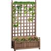 EasyComfort Fioriera da Esterno in Legno con Grigliato per Piante Rampicanti, 64x28x120cm, Marrone