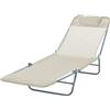 Easycomfort Lettino Prendisole Pieghevole con Schienale Reclinabile e Cuscino, 182x56x24.5cm
