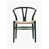 Carl Hansen & Søn Sedia in legno con seduta intrecciata Wishbone CH24