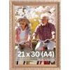 Victor cornice portafoto "Rubens" oro rosé 21x30 cm - profilo: 30 x 20 mm - stile barocco antico - vetro vero - decorazione per la casa