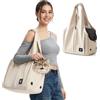 ALLSOPETS Borsa Porta Cane, Trasportino per Cani, Beige Crema | Borsa Cane Traspirante e Comoda con Tracolla, Gancio per Guinzaglio, Trasportino Portatile per Cani Piccoli e Gatti