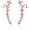 Dankadi Orecchini con 7 Stelle in Argento Sterling 925, Orecchini a Bottone Stelle Ear Climber in Zirconia Cubica AAA Brillante Cristallo Fine Regalo Gioiello per Donna, length 0.94 inch, Argento