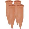Relaxdays Set 4 Coni Irrigatori per Piante, Irrigazione a Goccia, Bottiglia Innaffiatoio 1,5 L, 17x5,5x5 cm, Terracotta