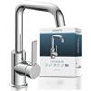 SCHÜTTE LOS ANGELS 33120 - Rubinetto per lavabo con beccuccio alto, rubinetto per bagno con eccentrico pop-up, rubinetto alto, rubinetto da bagno con miscelatore monocomando, miscelatore cromato