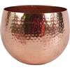 Leaf Leaf-7302 - Vaso Grande in Metallo martellato Color Rame, Bordo Dritto, 22 x 18 cm