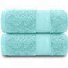 GC GAVENO CAVAILIA Set da bagno resistente allo sbiadimento, 700 g/m², qualità premium, asciugamano extra assorbente, 100% cotone, egiziano, turchese, 2 pezzi