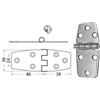 Cerniera inox mm 50 x 38 spessore 2 mm