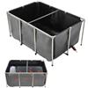 VEVOR Tela Peschiera Fuori Terra, con Pannello di Visualizzazione Trasparente, Rettangolare Pesci Rossi con Telaio in Acciaio Inox, Valvola di Scarico, per Allevamento Carpa, Nero 1023,3 L