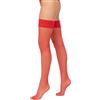 Selente Lovely Legs - Calze autoreggenti antiscivolo con elegante pizzo, made in EU, Rosso, Taglia XL