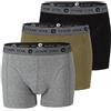 STARK SOUL 1018_a Pantaloncini, Confezione da 3 Miste (Nero, Cachi, Grigio mélange), M Uomo