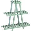 Outsunny Portapiante a 3 Livelli in Legno di Abete per Interni ed Esterni, 76x26x76 cm, Verde Chiaro|Aosom