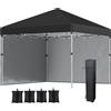 Outsunny Gazebo 3x3m Pieghevole con Borsa da Trasporto e sacco di sabbia,in Acciaio e Tessuto Oxford,Altezza Regolabile,Nero | Aosom Italy