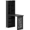 HOMCOM Scrivania Moderna Pieghevole con Libreria e Lavagna, in Legno e Metallo, 98x51x153 cm, Nero | Aosom Italy