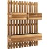 Outsunny Fioriera Verticale a Doghe con 3 Vasi Rimovibili, in Legno di Abete, 60x16x80 cm, Marrone Bruciato