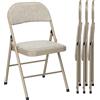 HOMCOM Set di 4 Sedie Pieghevoli con Seduta Imbottita in poliestere e Struttura in Acciaio, Beige | Aosom Italy