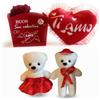 NARAMAKI Regalo Uomo|Donna 2025 - Cuscino A Forma Di Cuore + Rosa Rossa Di Velluto + Cestino Feltro Decorativo San Valentino - Regalo Festa della Mamma 2025