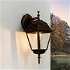 Licht-Erlebnisse Lampada a muro per esterni Tirol a forma di lanterna color rame anticato IP44 resistente alla pioggia Applique ideale per il giardino E27
