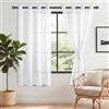 DWCN Tende per Interni in Voile con Fermatenda per Salotto Eleganti Tende Trasparenti con Occhielli Morbidi Finestre 2 Pannelli, 140x160 CM, Bianco