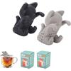 HUANR 2 Pezzi Filtro Te Infusione, Silicone Filtro per Tisane, Nero, Grigio