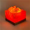 Lampade di Sale Store Lampada di Sale Himalayano Rosa Braciere quadrato con pezzotti 4 kg con luce calda e base il legno