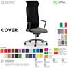 SEIPO COVER CV0001 Poltrona direzionale schienale rete braccioli fissi sincro R4 Black Version Seipo Ecopelle D2 CLASS 1IM