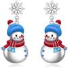 Flyow Orecchini a forma di pupazzo di neve, da donna, in argento Sterling 925, ipoallergenici, pupazzo di neve, decorazione natalizia per amici, vacanze invernali, regali di Natale