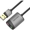 Vention Scheda audio esterna Vention CDKHB Usb 16 bit 15cm Grigio [CDKHB]