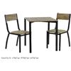 General Trade Set tavolo con 2 sedie in metallo e mdf nero e marrone stile industrial 70x70x75 cm di General Trade
