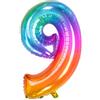 Folat Palloncino in alluminio Yummy Gummy Rainbow Numero 9-86 cm, Multicolore, 63249