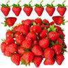 CLESDF Fragole rosse finte, 40 fragole artificiali realistiche in plastica, per casa, cucina, feste, decorazione, fotografia, puntello