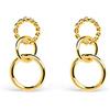 SINGULARU - Orecchini Circles Twist. Ottone con Placcatura Oro 18Kt. Chiusura a Pressione. Gioielli da Donna