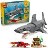 Lego creator 31381 - squalo con scrigno del tesoro 3in1
