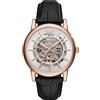Emporio Armani Orologio Uomo, movimento automatico, cassa in acciaio inossidabile oro rosa 43 mm con cinturino in pelle, AR60007